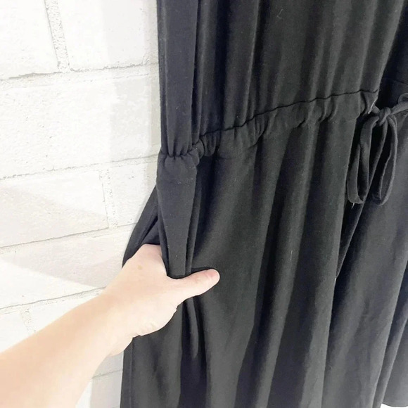 Sweaty Betty Black Sleeveless Drop Waist Casual Midi Dress Women's Size Medium - Picture 5 of 7